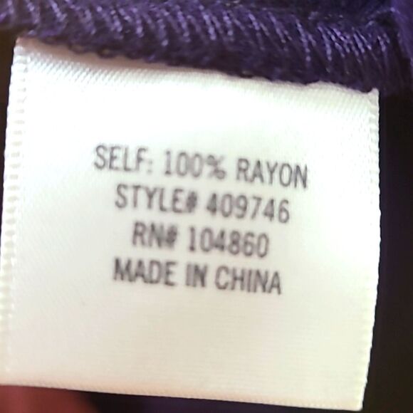 Aina be Navy Blue Top, Choker Neckline Cut-out, Long Bell Sleeves w/Flowers, Med - Picture 9 of 9